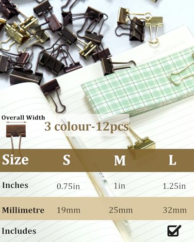 Large Binder Clips 1.25in 12 (12 Count)