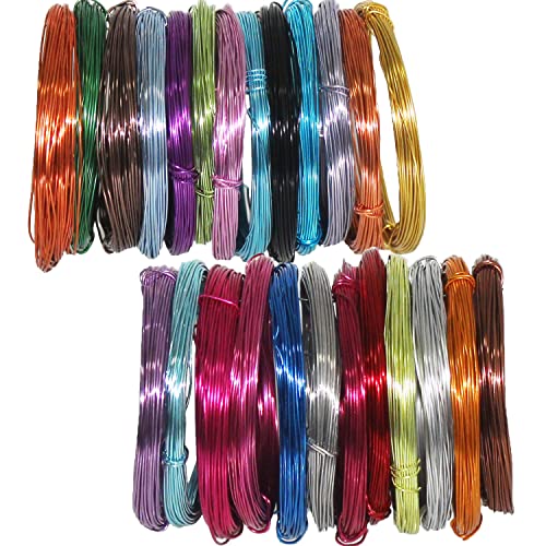 25 Rolls 820 Feet Colored Aluminum Craft Wire 0.8 mm Flexible Metal Artistic Jewelry Beading Wire (820 Foot)