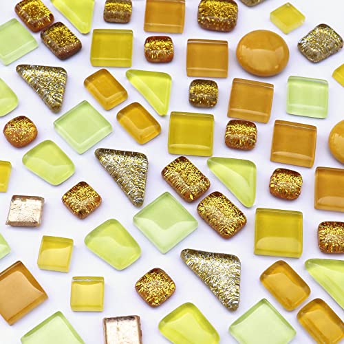 Assorted Gold Yellow Irregular Crystal Mosaic Tiles (9 Ounce)