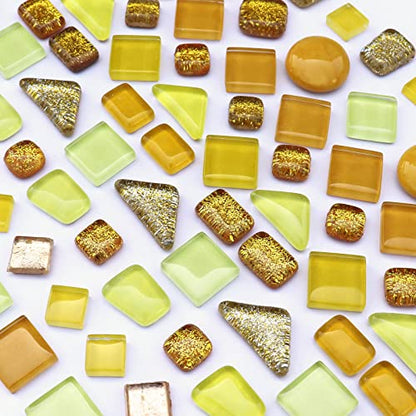 Assorted Gold Yellow Irregular Crystal Mosaic Tiles (9 Ounce)