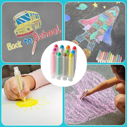 12 Pcs Dustless Chalk Colored twistable Chalk (12 Count)