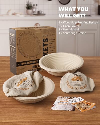 Wood Pulp Banneton Bread Proofing Baskets (2 Count)