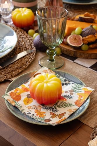 100 x Disposable Fall Paper Napkins (100 Count)