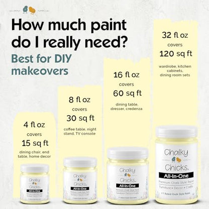 Daisy Yellow 8 Fl Oz Chalk Paint for Furniture All in One