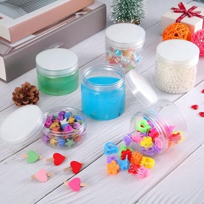 12 Pack 3 oz Plastic Container Jars with Lids Round Clear Travel Cosmetic Container Jars for Toiletries (12 Count)
