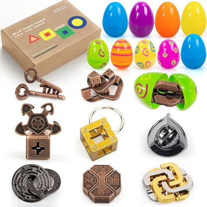 9 Piece Metal Brain Teaser Puzzle Set (9 Count)
