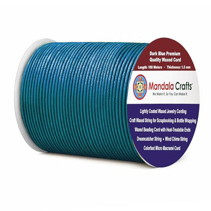 1.5mm Dark Blue Waxed Cord