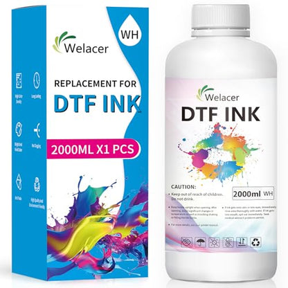DTF Ink White 2000ml Heat Transfer Ink Refill I3200 ET (67.628 Fl Oz)