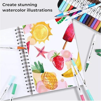 Adult Coloring Book Markers 60 Colors Dual Tip Water (60 Count)