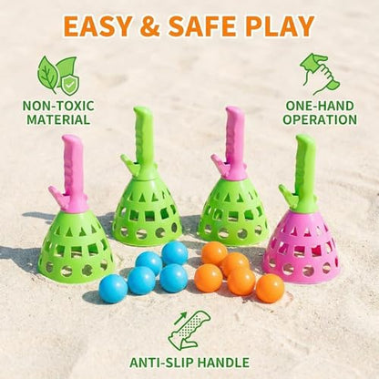 4 Pack Outdoor Game Toys for Kids Boys with 20 Balls Pop Pass Catch Ball Game Outside Toys Gifts for 3 4 5 6 7 8+ Year Old Boys Kids Outside Outdoor Gifts for Ages 4 (20 Count)