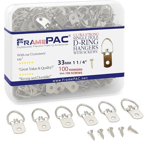 D Ring Picture Hangers with Screws (100 Count)