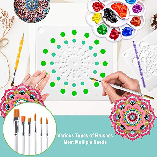 58PCS Mandala Dotting Tools Set with a Blue Zipper Waterproof Storage Bag for Painting Rocks