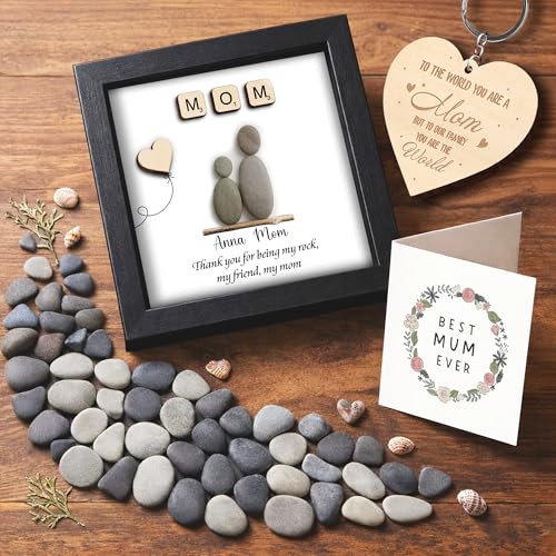 Personalized Mom Pebble Art Frame
