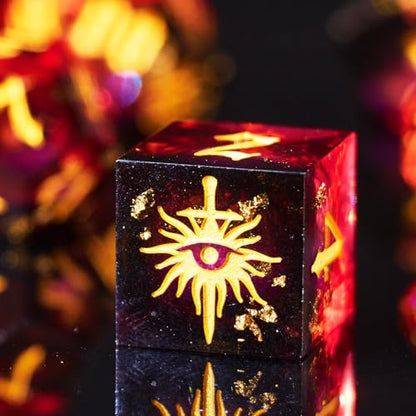 The Eye of Mystery Liquid Core DND Dice Set