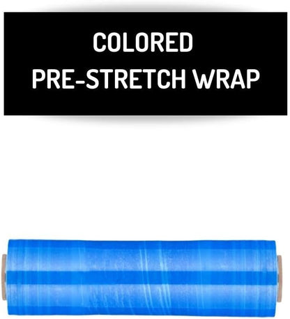 PSBM Blue Stretch Wrap, 15 Inch x 1476 Feet, 72 Pack, Tinted Pre-Stretched Shrink Wrap Film for Moving, Packaging, Pallet Wrapping