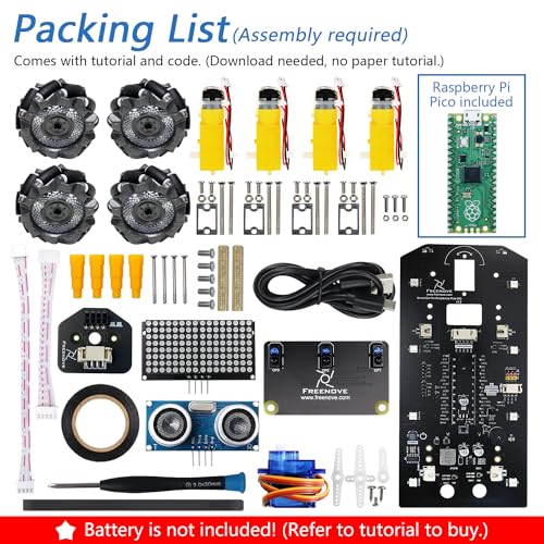 Mecanum Wheel Car Kit for Raspberry Pi Pico