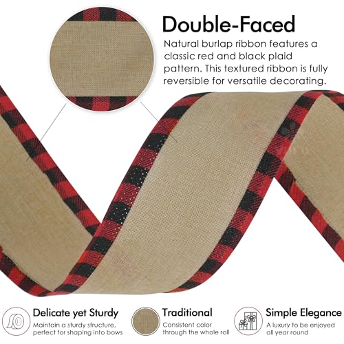 Burlap Ribbon 2.5 Inch x 10 Yards (30 Foot)