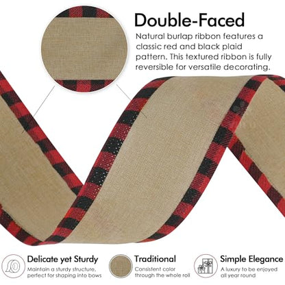 Burlap Ribbon 2.5 Inch x 10 Yards (30 Foot)