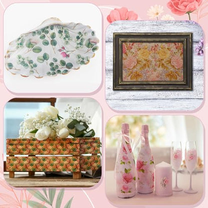 36 Pack 9 Styles Decoupage Napkins Rural Floral Napkins (36 Count)