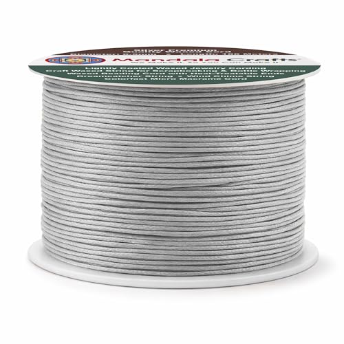 0.5mm Silver Cotton Waxed Cord for Jewelry Making (327 Foot)