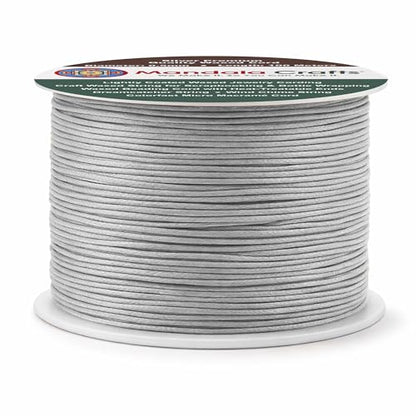 0.5mm Silver Cotton Waxed Cord for Jewelry Making (327 Foot)