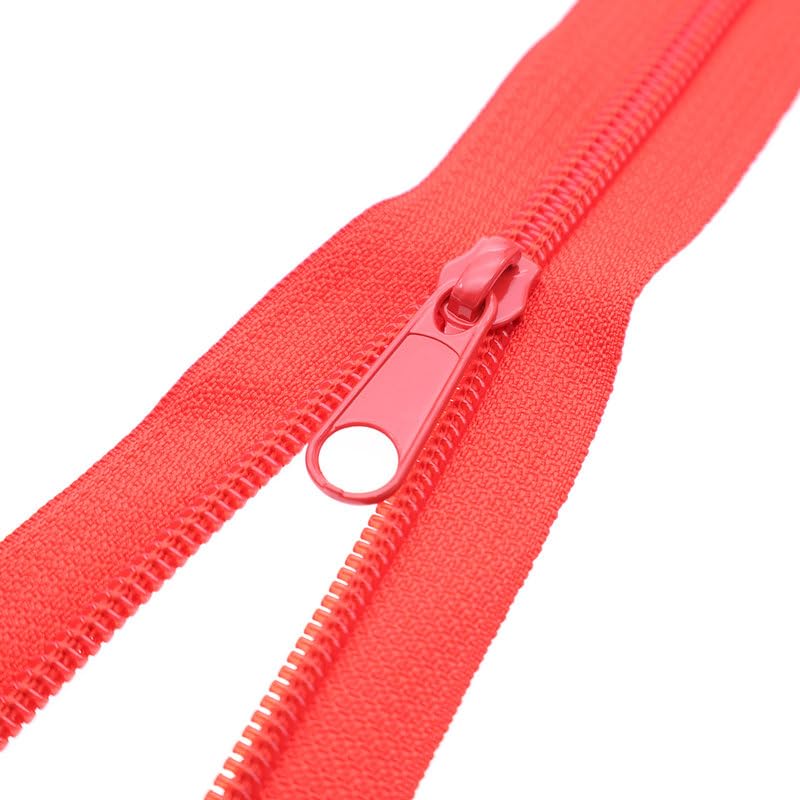 5 Red Nylon Zippers by the Yards Bulk 10 Yards Coil Zipper Tape with 25pcs Zipper Sliders for DIY Tailor Sewing Craft