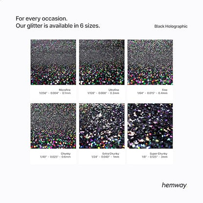 Resin Glitter Black Holographic 100g Super Chunky (3.5 Ounce)