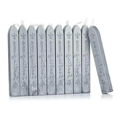 Sealing Wax Stick with Wick Flower De Luce of France Retro 10 Pieces Pack (10 Count)