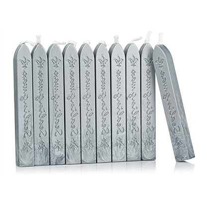 Sealing Wax Stick with Wick Flower De Luce of France Retro 10 Pieces Pack (10 Count)