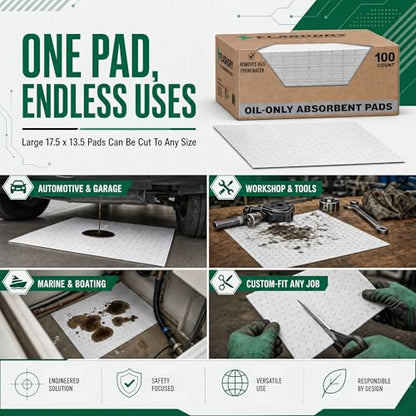 FlashDry Oil Absorbent Pads (100 Count)