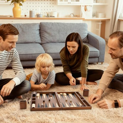 Sapele Wood Backgammon Board Game Set