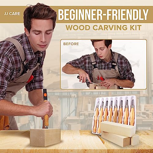 Wood Carving Kit [8 SK7 Carving Knives with Beechwood Handle