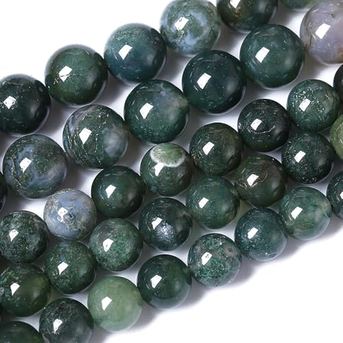 Natural Green Moss Agate Stone Beads 180pcs 4MM for Jewelry Making DIY Bracelet Necklace 2 Strands 32"