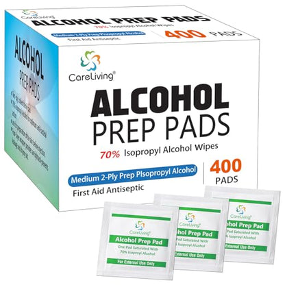 Alcohol Prep Pads with 70% Isopropyl Alcohol (400 Count)