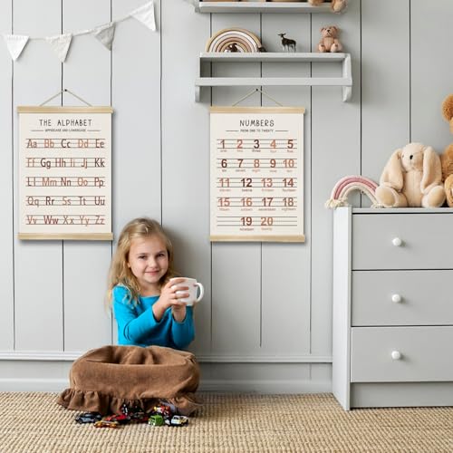 Alphabet and Numbers Wall Chart Set of 2 (2 Count)