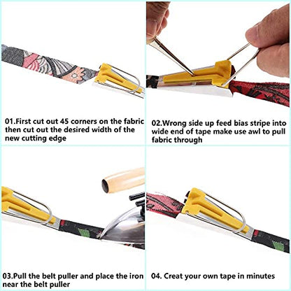 5pcs Bias Tape Makers Set Fabric Tape Maker Tool Set DIY Sewing Quilting Bias Binding Maker 6MM