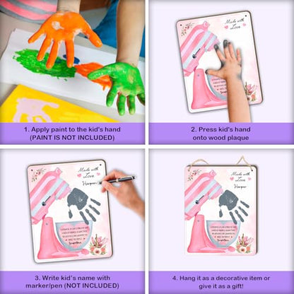 DIY Mothers Day Handprint Baking Mixer Craft Shape Hanging Sign for Grandma Baking