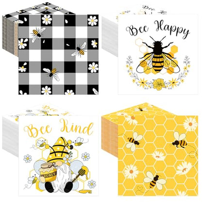 200 Pieces Summer Bee Cocktail Napkins 2