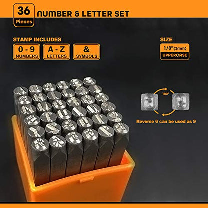 Professional 36Pcs. Steel Metal Stamping Tool Set