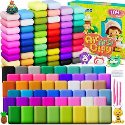 Air Dry Clay 104 Colors Foam Modeling Clay for School Projects (104 Count)