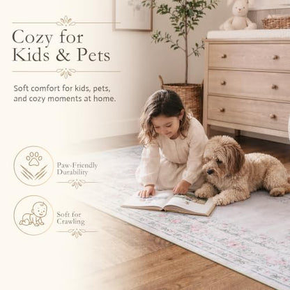 2x6 Floral Bow Runner Rug for Hallway