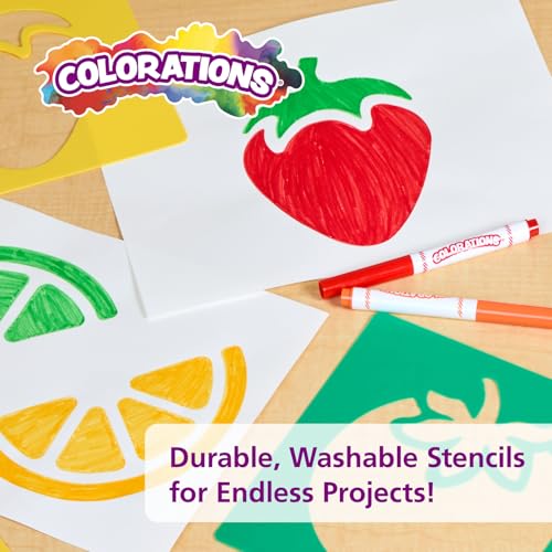 Fruit & Vegetable Shapes Stencils for Kids (12 Count)