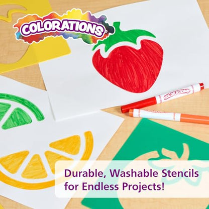 Fruit & Vegetable Shapes Stencils for Kids (12 Count)