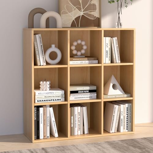 Wooden 9 Cube Storage Organizer with Closed Back Panel (9 Count)