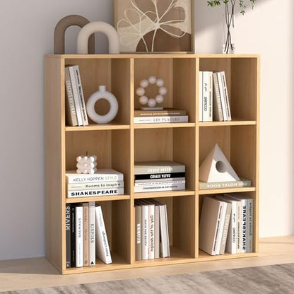 Wooden 9 Cube Storage Organizer with Closed Back Panel (9 Count)