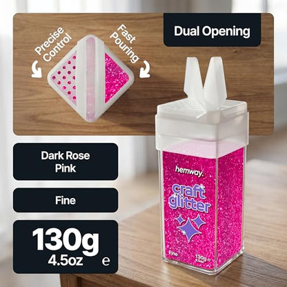 Craft Glitter Shaker Dark Rose Pink 110g Fine (4.6 Ounce)