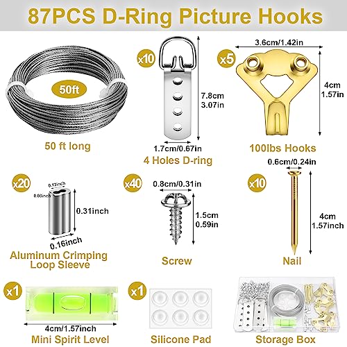 88Pcs Heavy Duty Picture Hanging Wire Kit (87 Count)