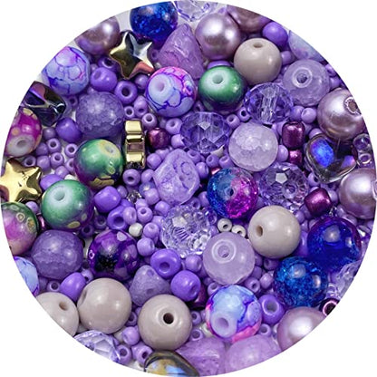 Assorted Glass Resin Beads Multi Size Colors Smooth Cracked Gravel Millet Spacer Beads for Bracelets Necklace Earring DIY Jewelry Making Craft