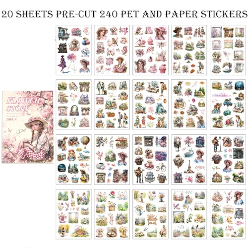 Scrapbook Stickers 20 Sheets 240 Pre
