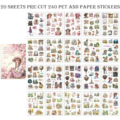 Scrapbook Stickers 20 Sheets 240 Pre